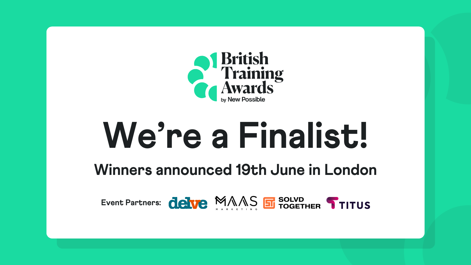 British Training Awards 2024 Were a Finalist Badge